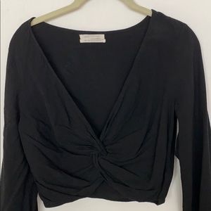 Twist front cropped blouse